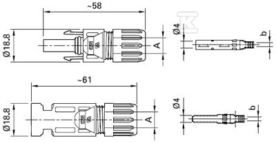 Steckdosen-Stecker-Set MC4 - MC-PV-KBT_KST4/6X-UR_KPL